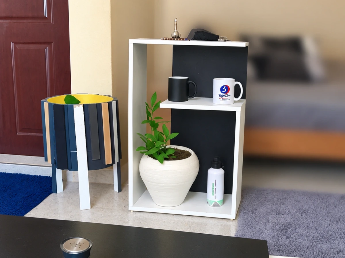 Modern Black & White Accent Shelf Modern Black & White Accent Shelf available from Brightone Aesthetics in Kenya